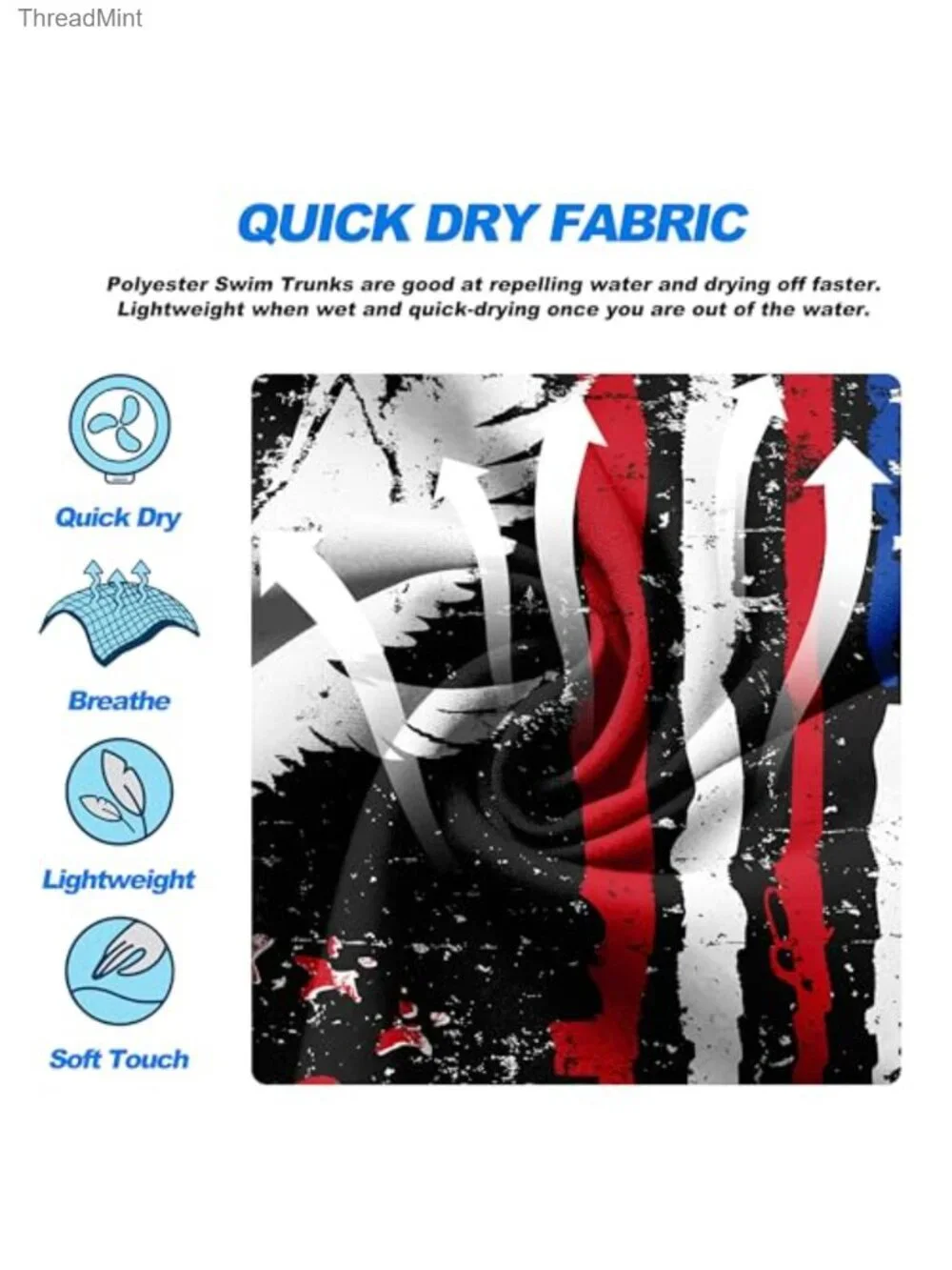 Men's Quick Dry Board Shorts with Mesh Lining, UPF 50+ Swim Trunks with Pockets